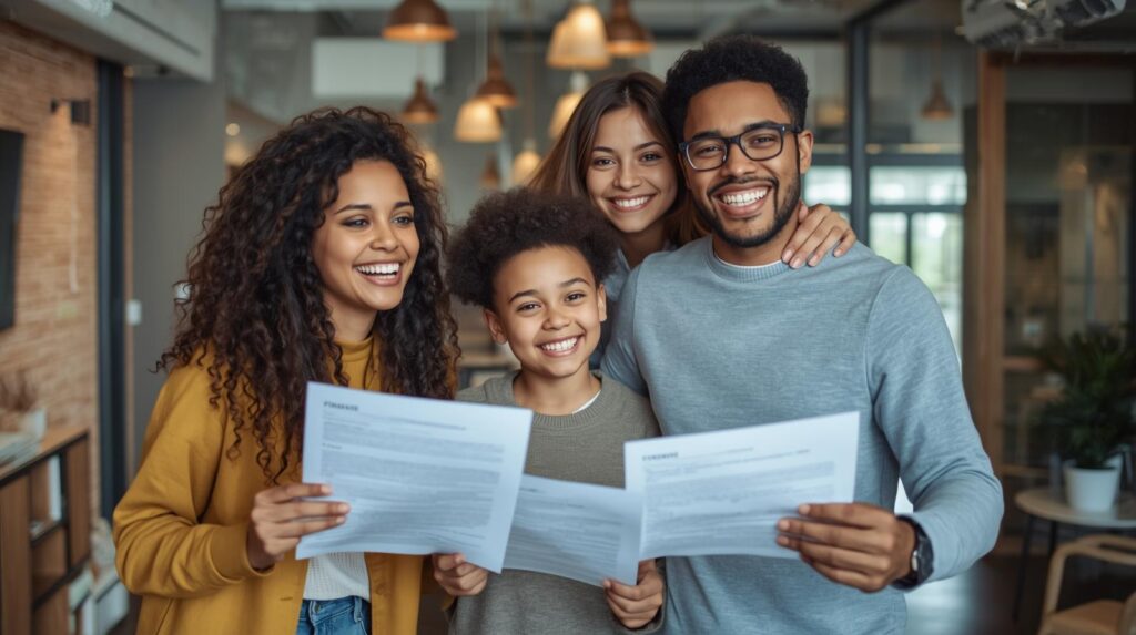 A happy family enjoying their same-day funding loans.